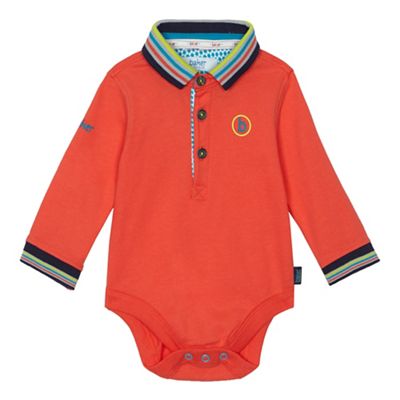 Baby boys' orange polo bodysuit